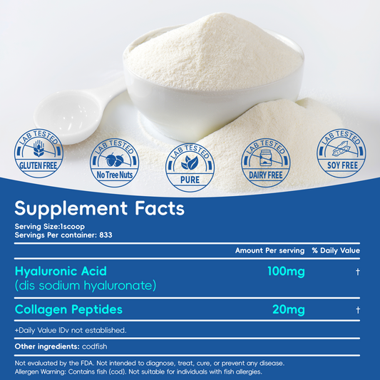 Hyaluronic Acid Powder, with Collagen Peptides