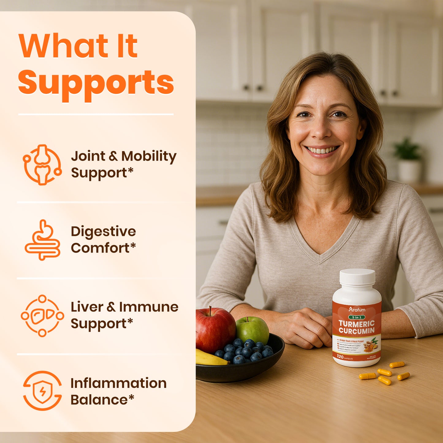 Turmeric Supplement with Ginger Root and BioPerine