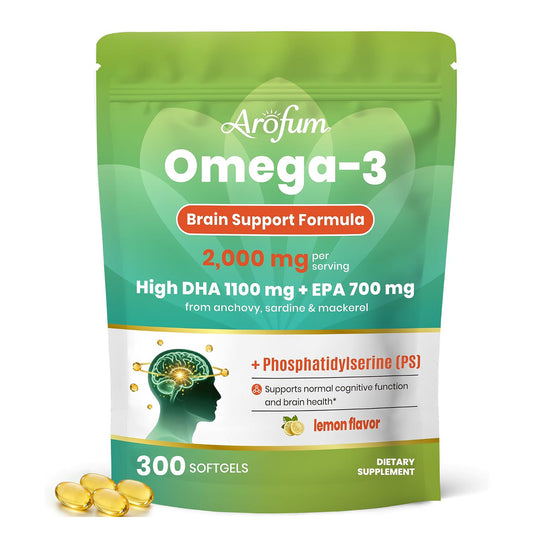 Omega 3 Fish Oil with DHA & Phosphatidylserine, 300 Mini Softgels