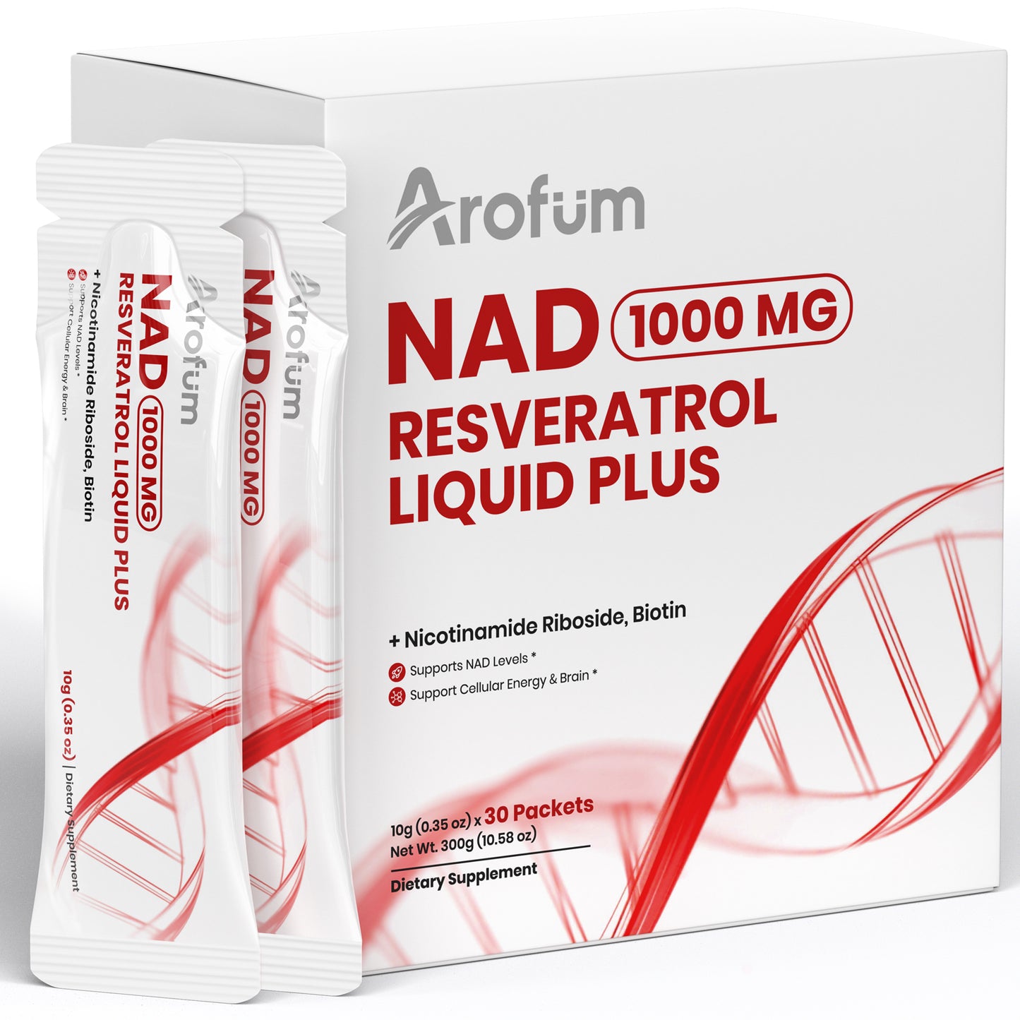 1000mg NAD+ Supplement, NAD Liquid with Resveratrol, Nicotinamide Riboside, Quercetin Phytosome