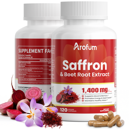 Saffron Supplements with Beet Root, Ashwagandha & Turmeric