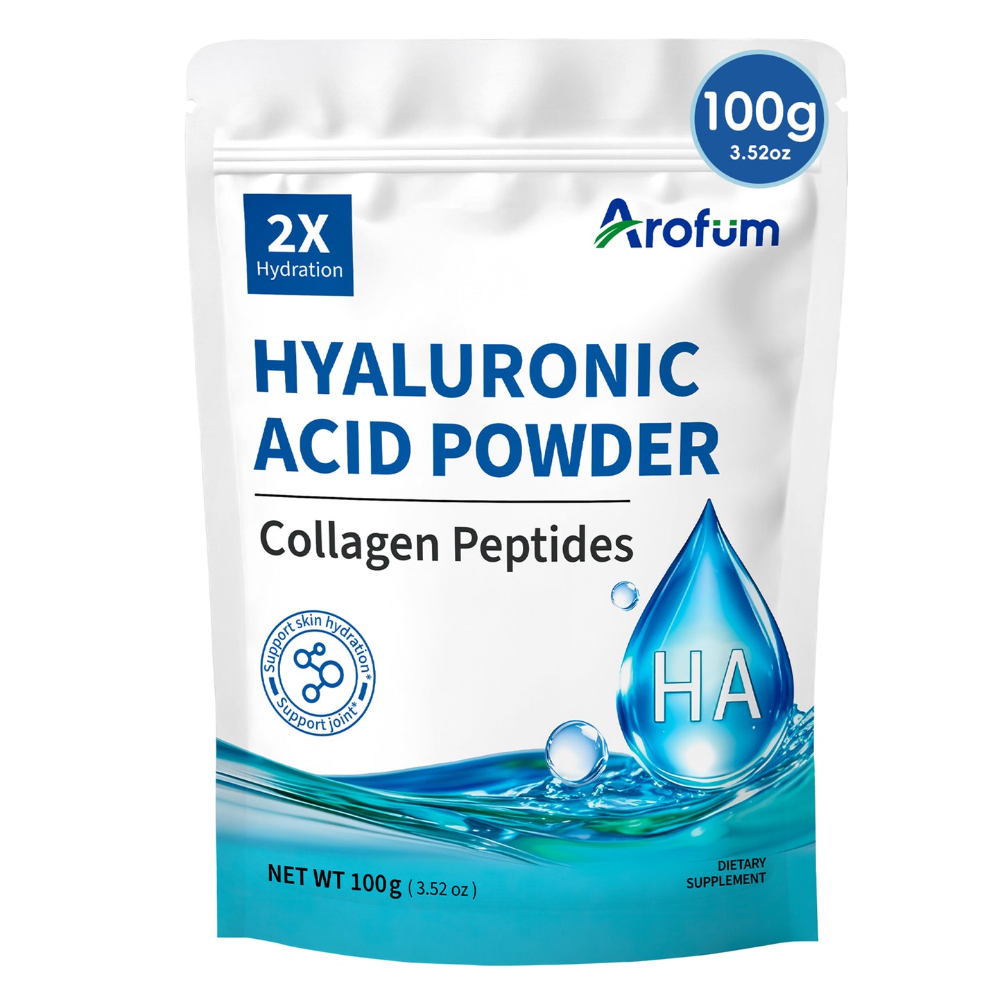 Hyaluronic Acid Powder, with Collagen Peptides