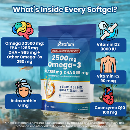 Omega 3 Fish Oil with Vitamin D3 K2 300 Softgels