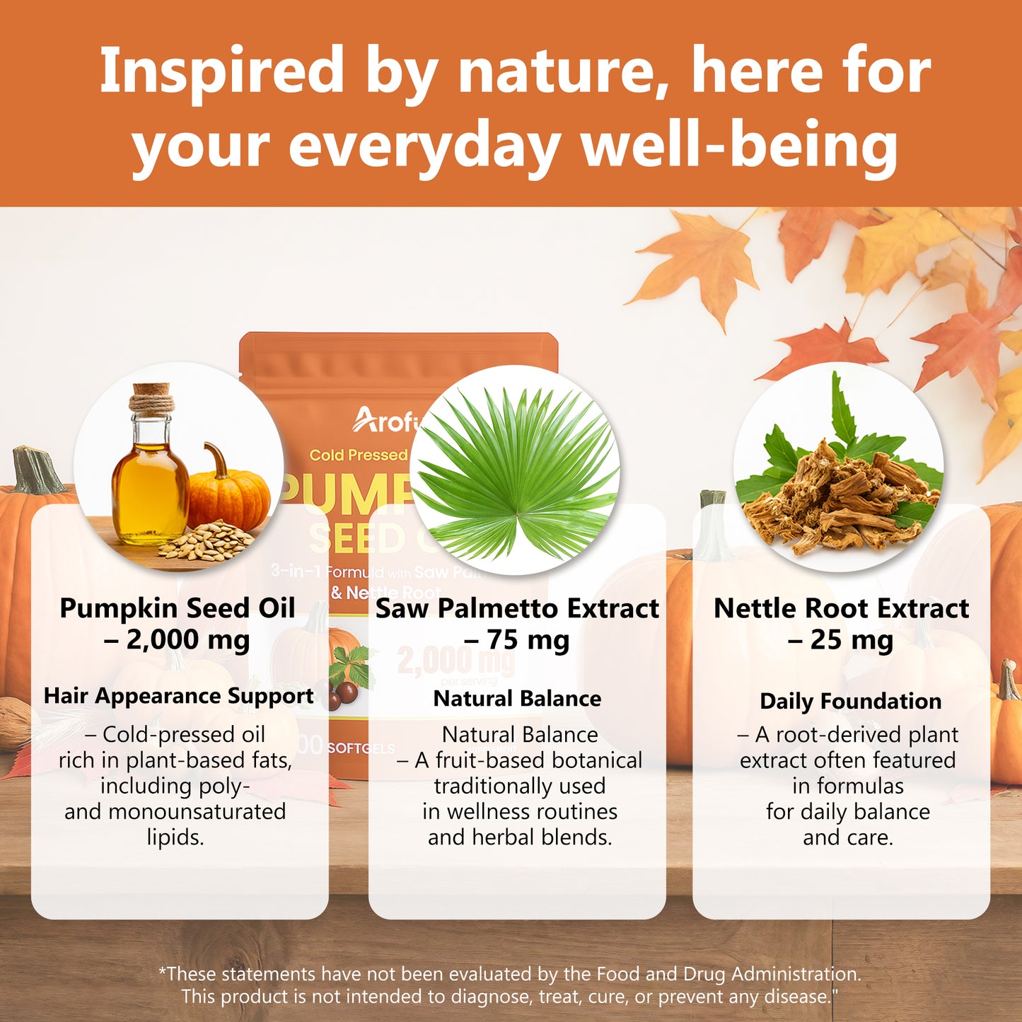 Pumpkin Seed Oil with Saw Palmetto & Nettle Root, 2000 mg per Serving, 300 Softgels