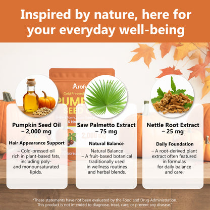 Pumpkin Seed Oil with Saw Palmetto & Nettle Root, 2000 mg per Serving, 300 Softgels