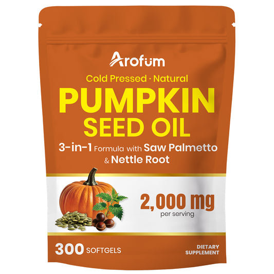 Pumpkin Seed Oil with Saw Palmetto & Nettle Root, 2000 mg per Serving, 300 Softgels