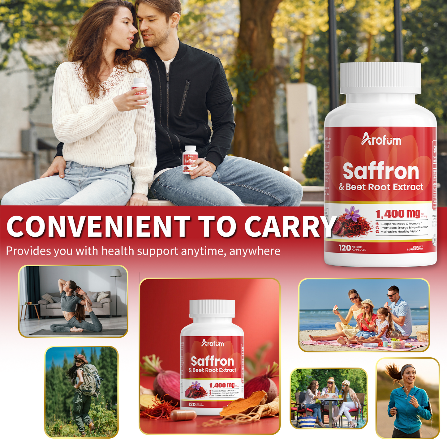 Saffron Supplements with Beet Root, Ashwagandha & Turmeric
