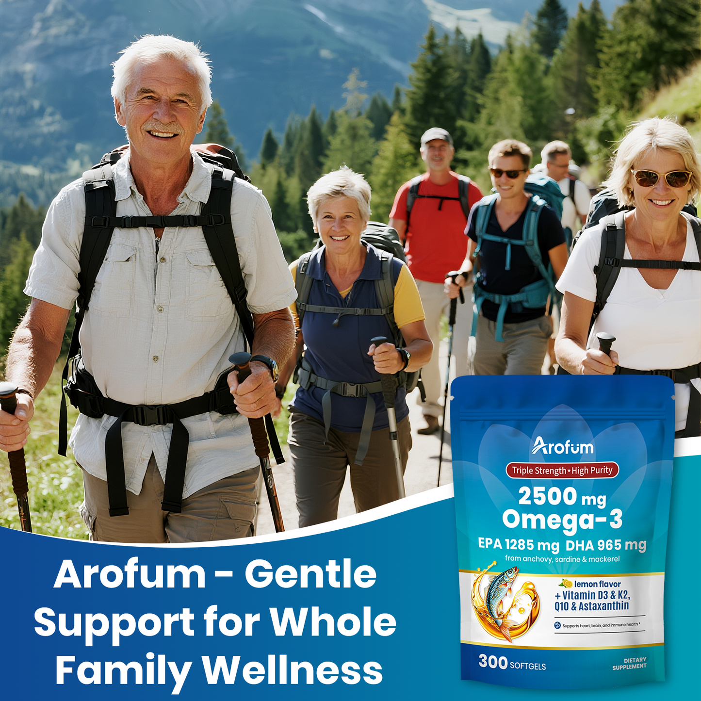 Omega 3 Fish Oil with Vitamin D3 K2 300 Softgels