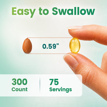 Omega 3 Fish Oil with DHA & Phosphatidylserine, 300 Mini Softgels
